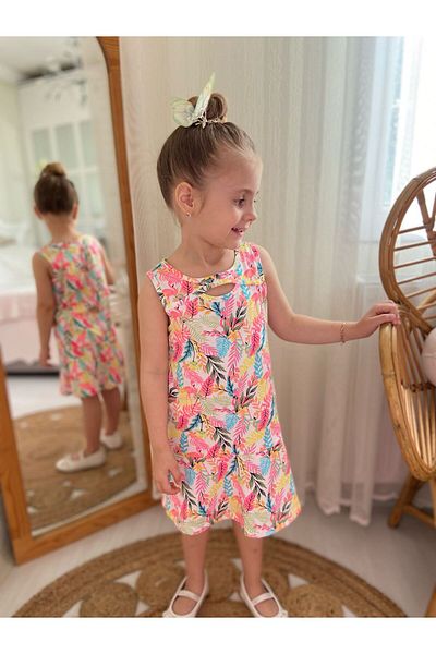 BERFONZO KIDS Rochie de vară cu model flamingo pentru fetiță (de sărbătoare)