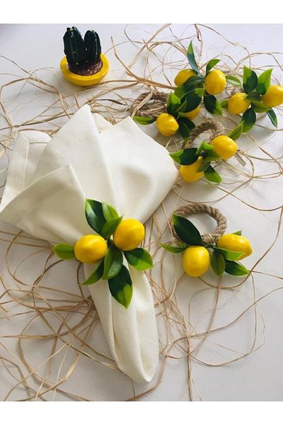 CWolf Lemon Cluster 6-Piece Napkin Ring