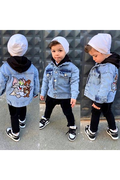 cengokıds Unisex Tom And Jerry Men's Denim Jacket