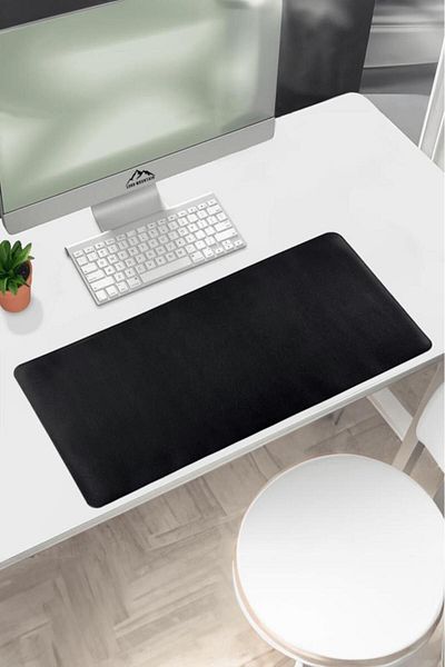 Lord Mountain 70x30 L Black Leather Mouse Pad - Comfortable and Reversible Table Mat Desk Mat