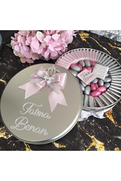 Bebek Çikolatası 50 قطعة فتاة مع شريط وردي ورمادي في صندوق مرآة، شوكولاتة مع ...