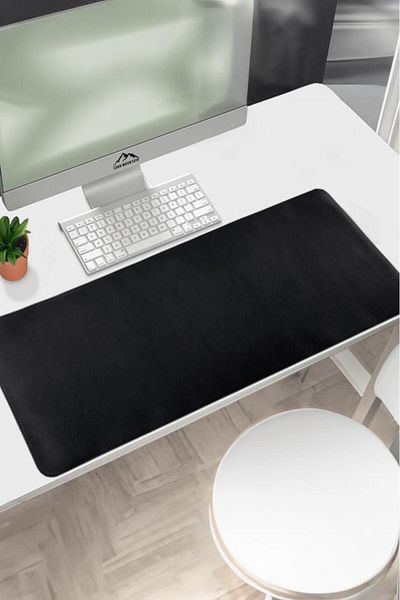 Lord Mountain 90x40 XL Black Leather Mouse Pad - Comfortable and Reversible Table Mat Desk Mat