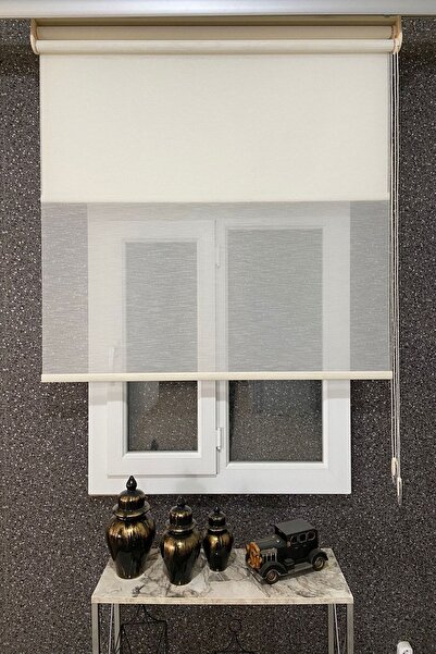 EYMENS HOME Eym1085 Çift Mekanizmalı Tül Ve Stor Perde Krem