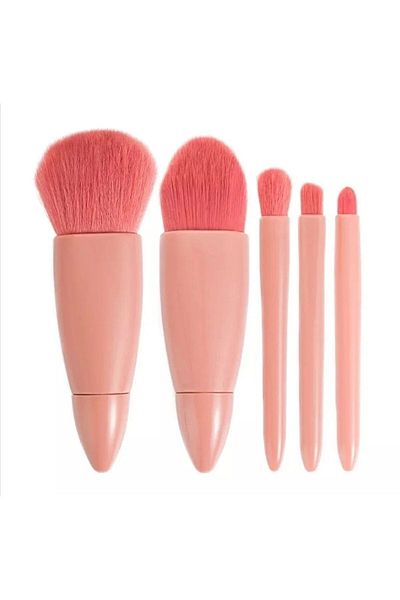 SHAKA 5-Piece Professional Makeup Brush Set - Portable and Mirrored Yrc-079