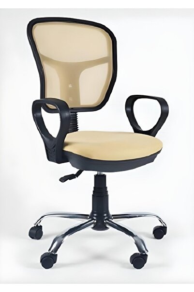 Dopa Fileli Ofis Sandalyesi Personel Koltuğu Çalışma Koltuğu Krom Ayak