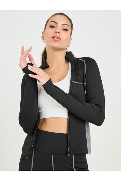 Styli طقم سترة وسروال ضيق بسحاب وتفاصيل خياطة متباينة الألوان