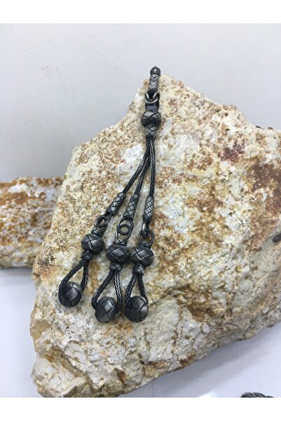 KAZZAZE Trio de ciucuri din argint oxidat suspendat cu minge