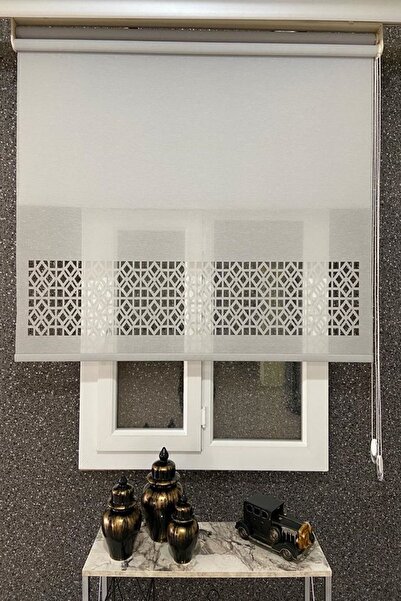 EYMENS HOME Eymen's Lzr1003 Lazer Kesim Çift Mekanizmalı Tül Ve Stor Perde Aç...