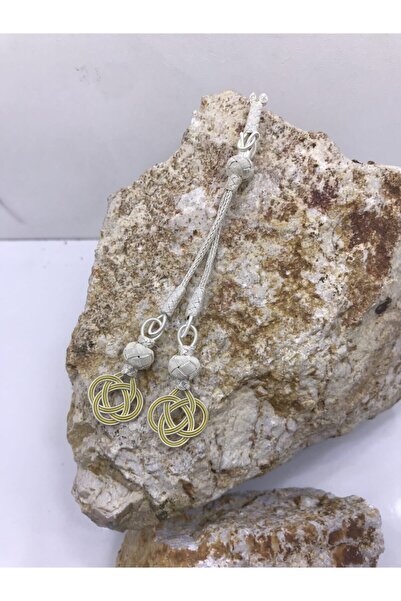 KAZZAZE Nod Shams galben cu ciucuri dublu argintiu