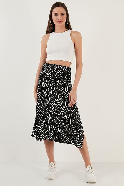 Lela Fustă midi cu volan cu model Fustă 5864073