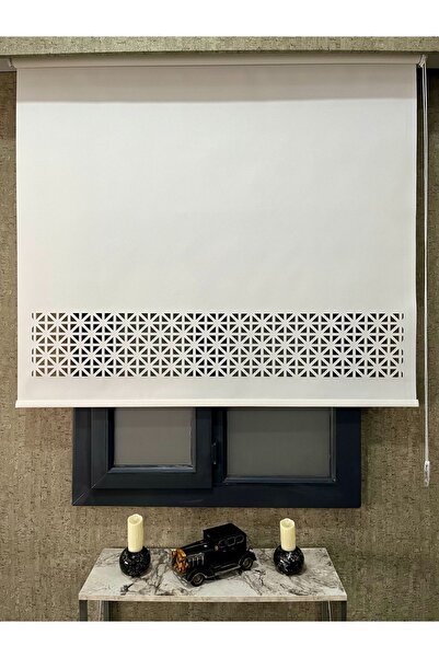 EYMENS HOME EYM2001 Lazer Kesim Stor Perde Krem Renk