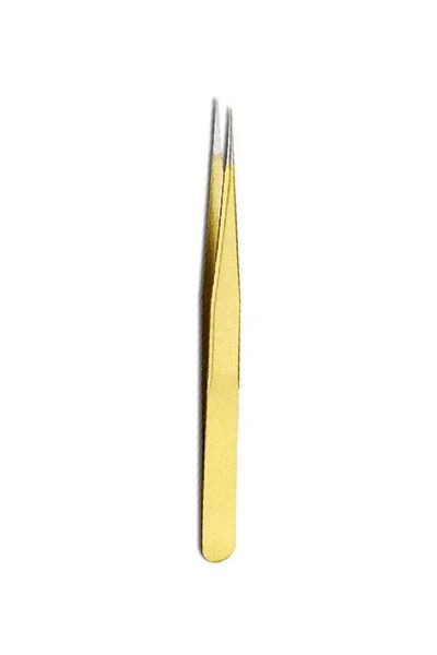SHAKA Flat Tip Gold Professional Silk Eyelash Tweezers As-854