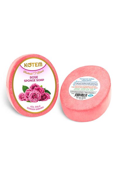 paksa Natural Rose Essence Soothing Shower Soap - with Sponge, 125 Gr