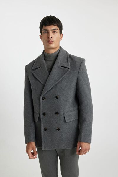 DeFacto Tuxedo Collar Slim Fit Coat Parka - Buttoned and Lined, A3547Ax23Wn