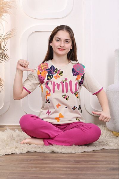 Pyjama Familya Σετ πιτζάμες με κοντομάνικο σχήμα νεαρής κοπέλας