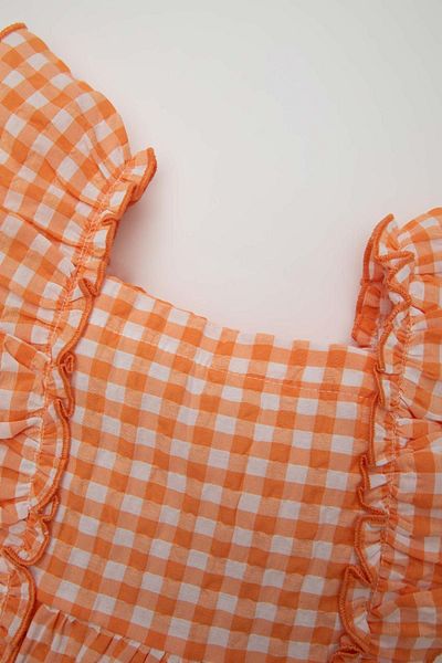 DeFacto Ärmelloses Crinkle-Kleid mit Karomuster für Babys (Mädchen) - D0581a524hs