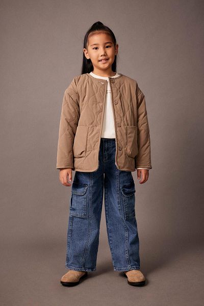 DeFacto Quilted Double Sided Faux Fur Lined Coat for Girl - A0853a823au