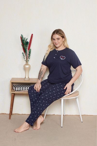 Pyjama Familya Women's Large Size Short Sleeve Pajamas Set