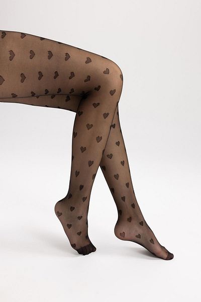 DeFacto Damen Strumpfhose mit Herz-Motiv - 15 Den B5876axns