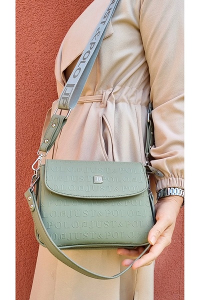 Just Polo حقيبة يد وكتف نسائية بحزامين و4 أقسام من Justpolo