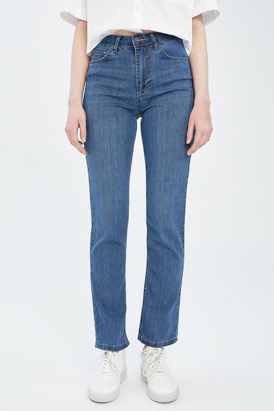DeFacto Carmela Straight Fit Jean pantaloni - talie normală, țeavă de țeavă x8827az22sp