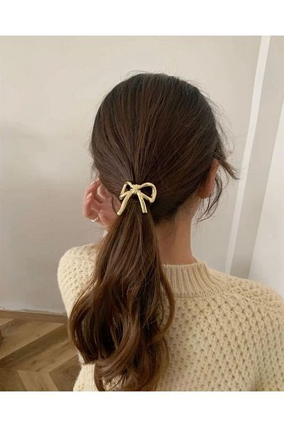 Âlâ Atelier Gold Bow Curved Elastic Pinterest Buckle