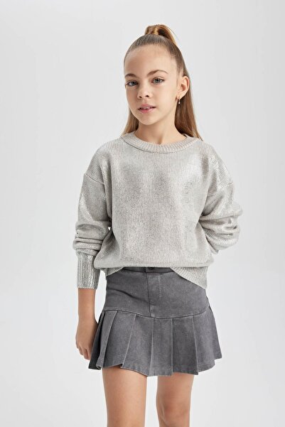 DeFacto Pulover pentru fete cu decolteu triplu B8414a823wn