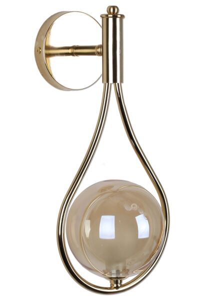 Fivorno Aydınlatma Bubble Lamp Damla Model Altın Sarı Renk Kaplamalı Camlı Ap...