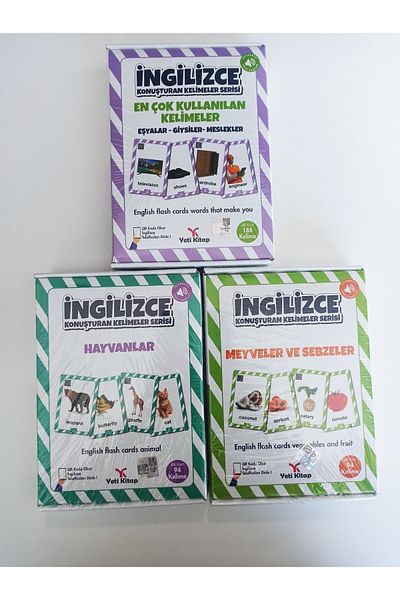 yeti kitap بطاقات اللغة الإنجليزية الخاصة بي (المهن-العناصر-الملابس)