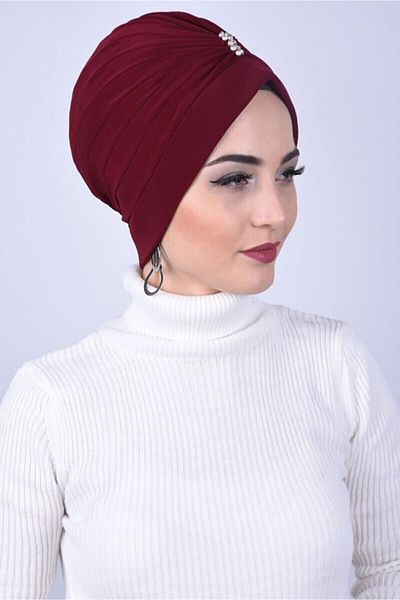 Sahra Şal Dünyası Stone Detailed Women's Bonnet