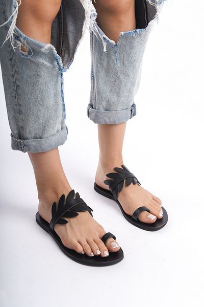 DaphneSandals Papuci de damă negri din piele naturală - M5807