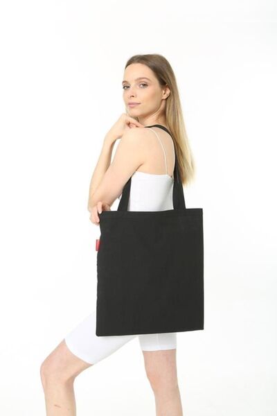 serkan çanta Чорна тканинна сумка без принта, розміри 38x42