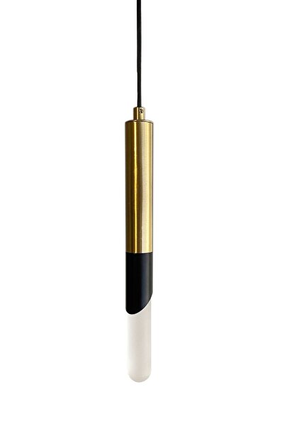 Fivorno Aydınlatma Long Led Eskitme Sarı Kaplama Ve Siyah Renk Tasarım Led Sa...