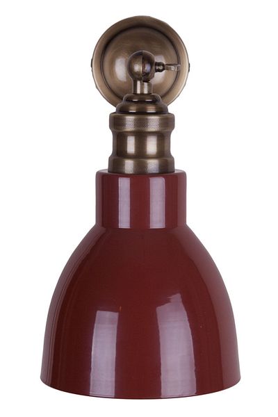 Fivorno Aydınlatma The Pain Series Antique Wall Sconce - Burgundy Color with Metal Hat