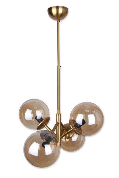 Fivorno Aydınlatma Bubble Lamp 4 Kollu Bal Renk Kaplama Sarkıt