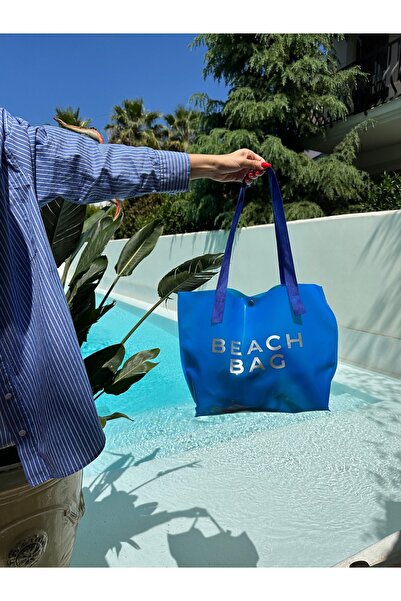 coaksco Geanta de plaja de dama albastra - Geanta de plaja