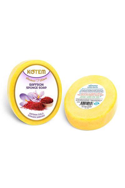 paksa Natural Saffron Extract Sponge Shower Soap - 125 Gr Skincare Handmade