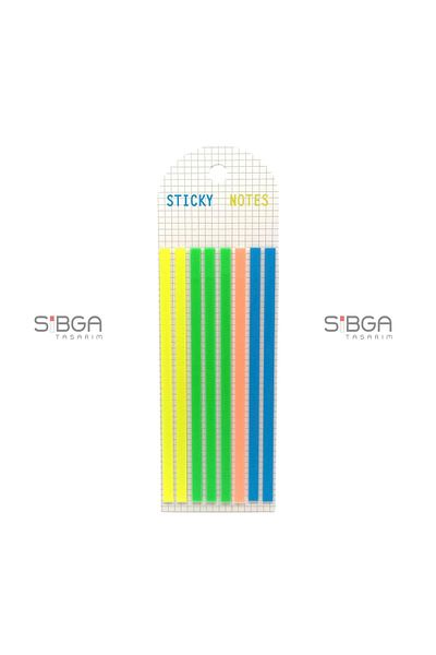 sibga tasarım Thin Long Strip Transparent Colored Postit Post-it Post ItBookmark Bookmark Postit Sticker 160 Sheets