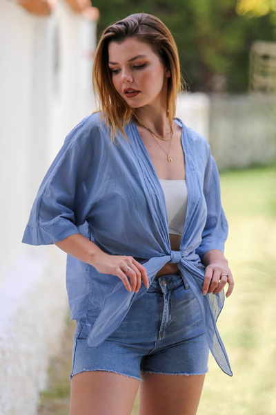 Chiccy Темно-синій 3/4 рукав, віскозний повсякденний піджак - італійський тканинний