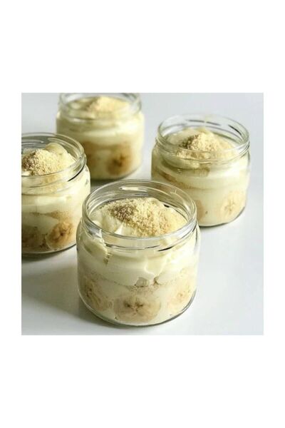 hediyeciidukanii Cam Kavanoz 330cc Kapaklı Cam Kavanoz Magnolia Bardağı 12 Adet - Ugur