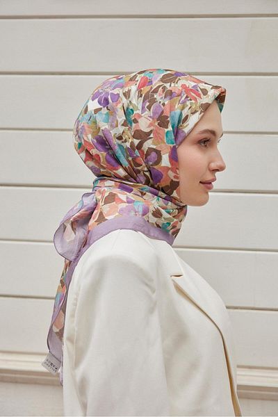 Şalland Baroq Pattern Scarf Soft Lilac