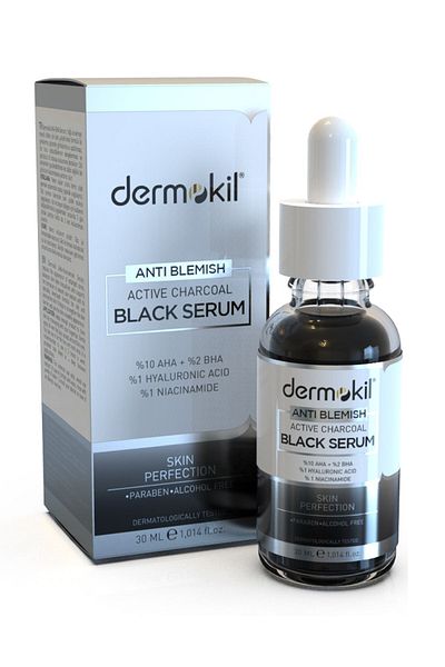 Dermokil Anti Blemish Active Charcoal Black Serum 30 Ml