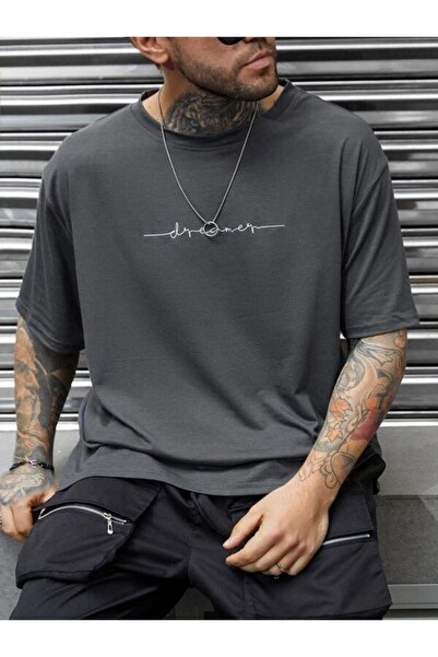PALPİTO Men's Smoked Dreamer Printed Oversize T-Shirt