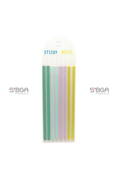 sibga tasarım Thin Long Strip Transparent Colored Postit Post-it Post ItBookmark Bookmark Postit Sticker 160 Sheets