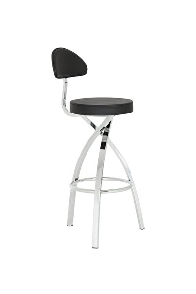 sandalyecafesi Sandalye Cafesi 75cm Lodos Metal Krom Ayaklı Bar Sandalyesi, K...
