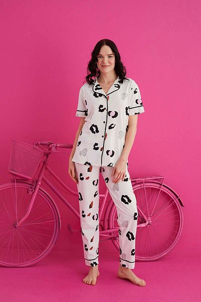 ELİTOL Buttoned Cotton Lycra Pajama Set