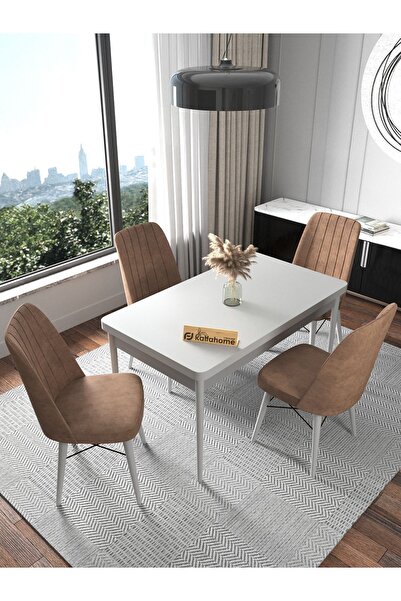 Kaffahome Riff 70x110 Aytaşı Suntalem Sabit Yemek Masası , Yemek Masası Takım...