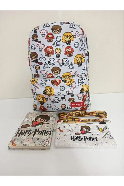 Alanç Gift School Gift Set - Character Patterned Daily Backpack, Notebook, Neck Lanyard and Cloth Pen Holder