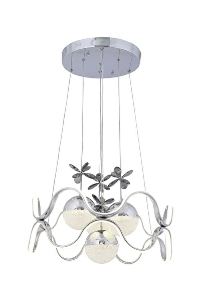 HİRALUCE Tibetan 3 Colors (Yellow White and Daylight) Luxury Led Chandelier Concept with Chrome Control and Dimmer