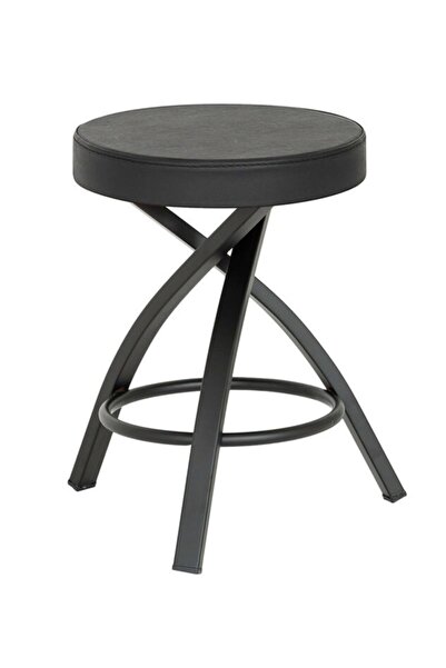 sandalyecafesi Sandalye Cafesi Raxo 1 Adet Krom Metal Ayaklı Deri Tabure Sc21...